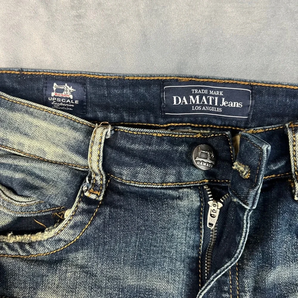 Damati Distressed Jeans‎ Moto Style Biker Men's Size 30x32